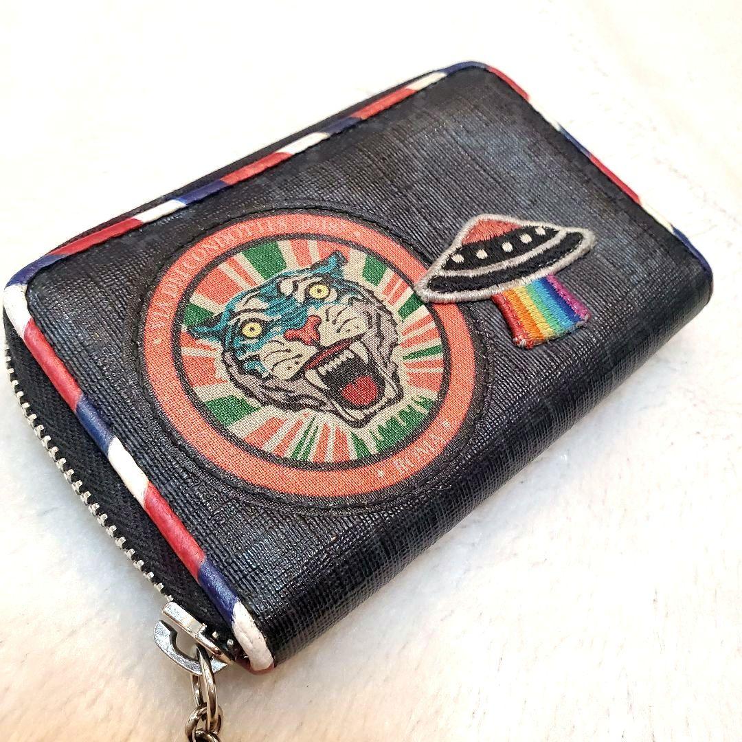 美品 GUCCI グッチ ケース ナイトクーリエ GG タイガー レザー