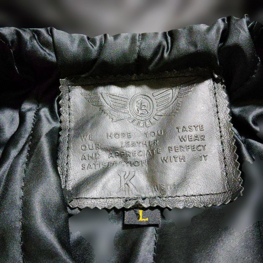 【肉厚牛革】ブラックレザーライダースジャケット