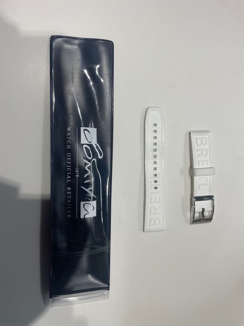 BREITLING ホワイト ダイバープロ ラバーストラップ 22MM 尾錠つき