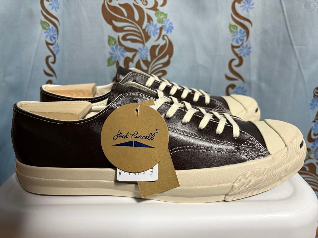 か*ぼ様 コンバース　ジャックパーセル　オリーブグリーンレザー　ダークブラウン