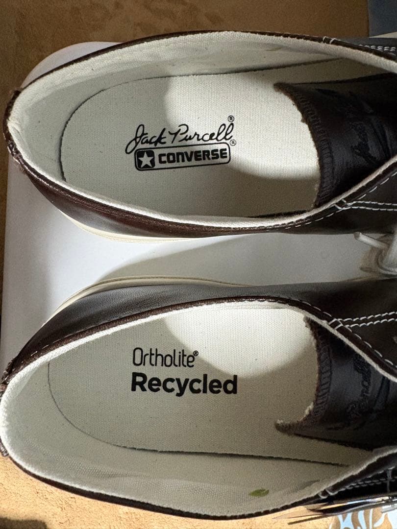 か*ぼ様 コンバース　ジャックパーセル　オリーブグリーンレザー　ダークブラウン