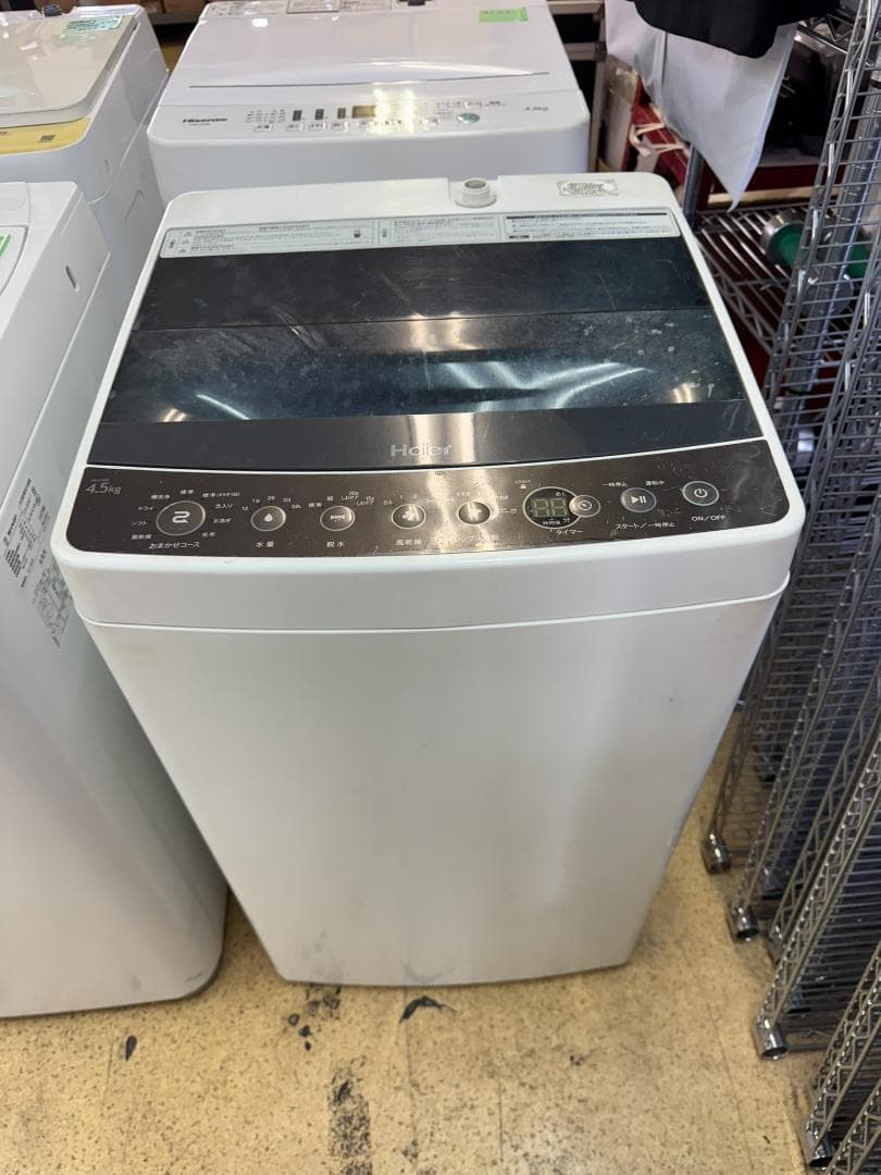 (4255)HAIER　洗濯機　ハイアール4.5キロ JW-C45A 2019年