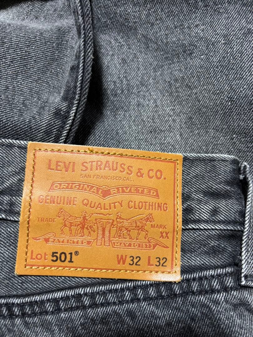 Levi's 501 ストレートセルビッチデニム グレー W32 L32