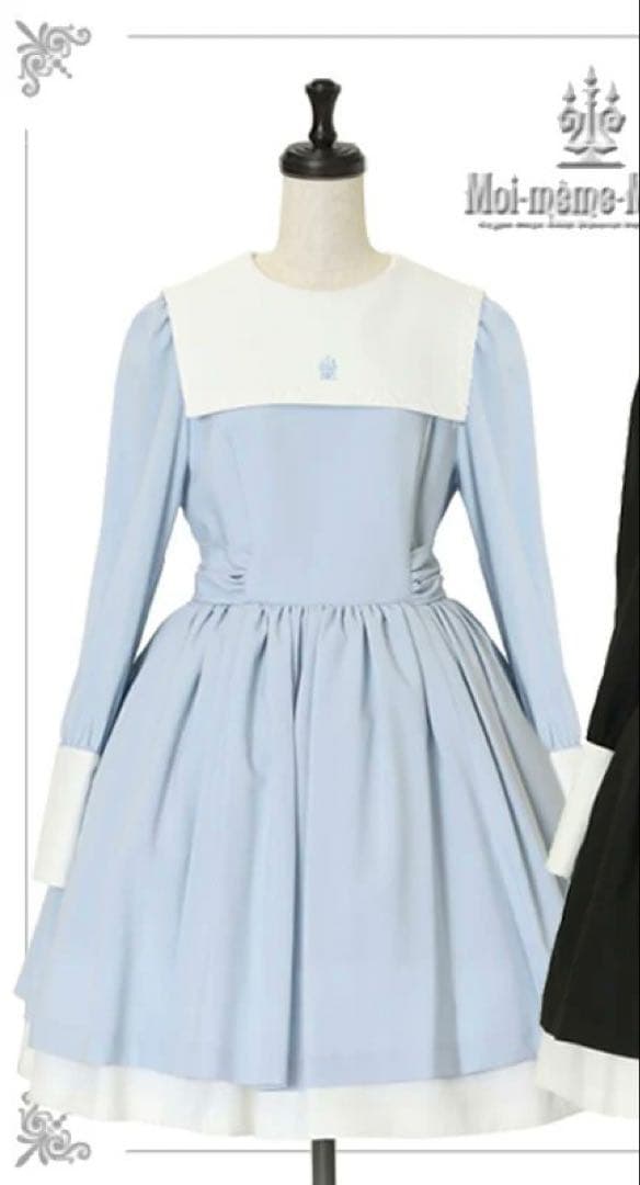 モワティエ 修道女 ミニワンピース blue gray 9号　バッグセット