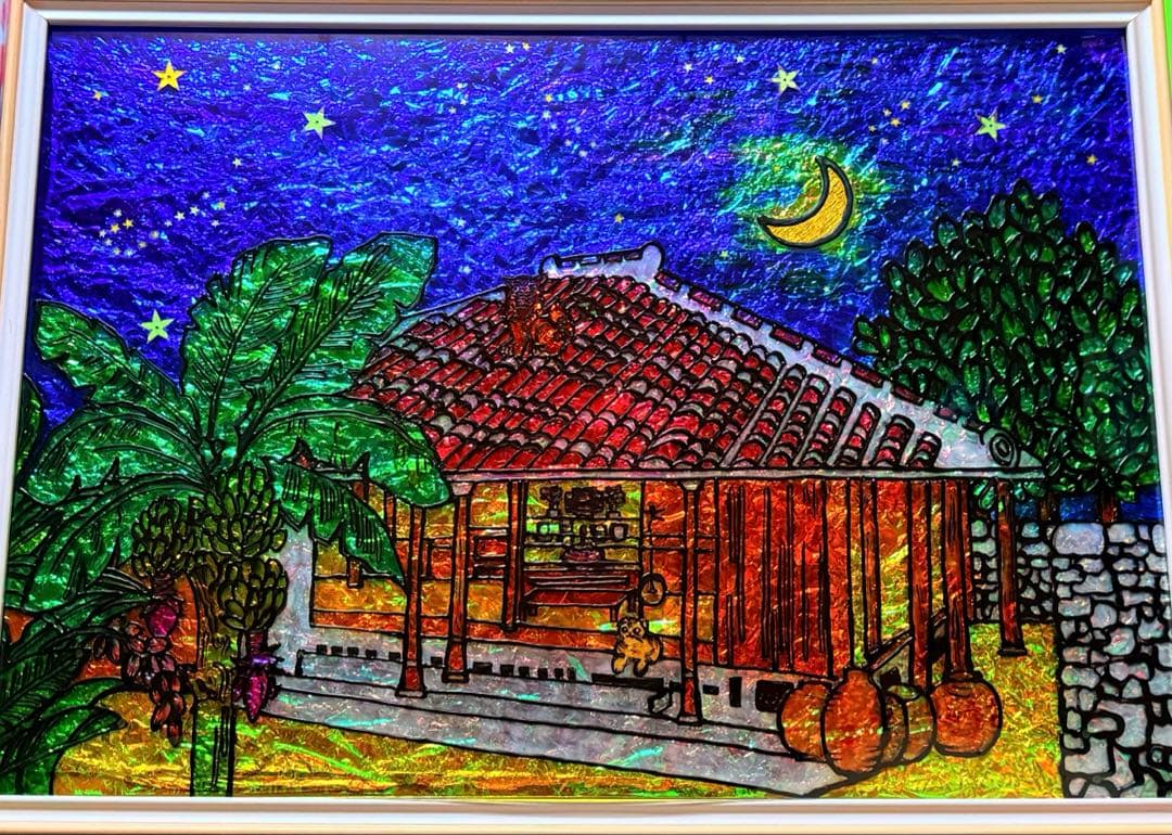 ナッツ様ご確認中ステンドグラスガラス絵の具開運絵画手書きイラスト