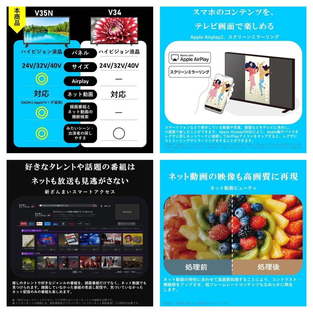 ★初期化済★2025年製 24V型 説明書付き ネット動画 液晶テレビREGZA