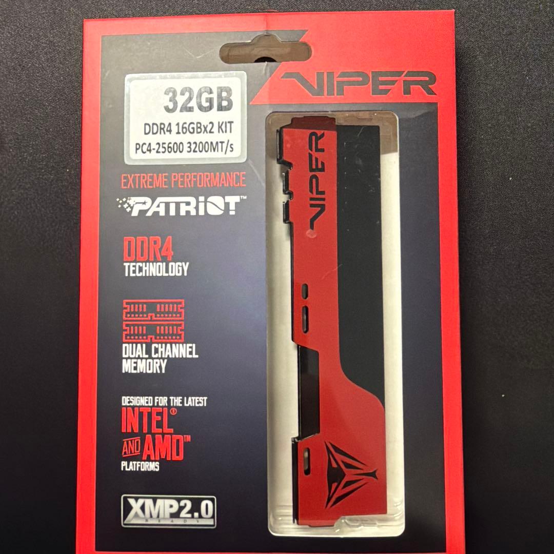 VIPER DDR4-3200 16GB×2枚(32GB)+ARGBヒートシンク