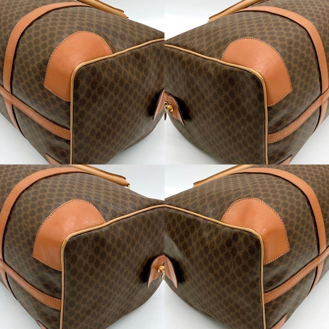 【CELINE】ボストンバッグ　旅行鞄　マカダム柄　PVC ダークブラウン