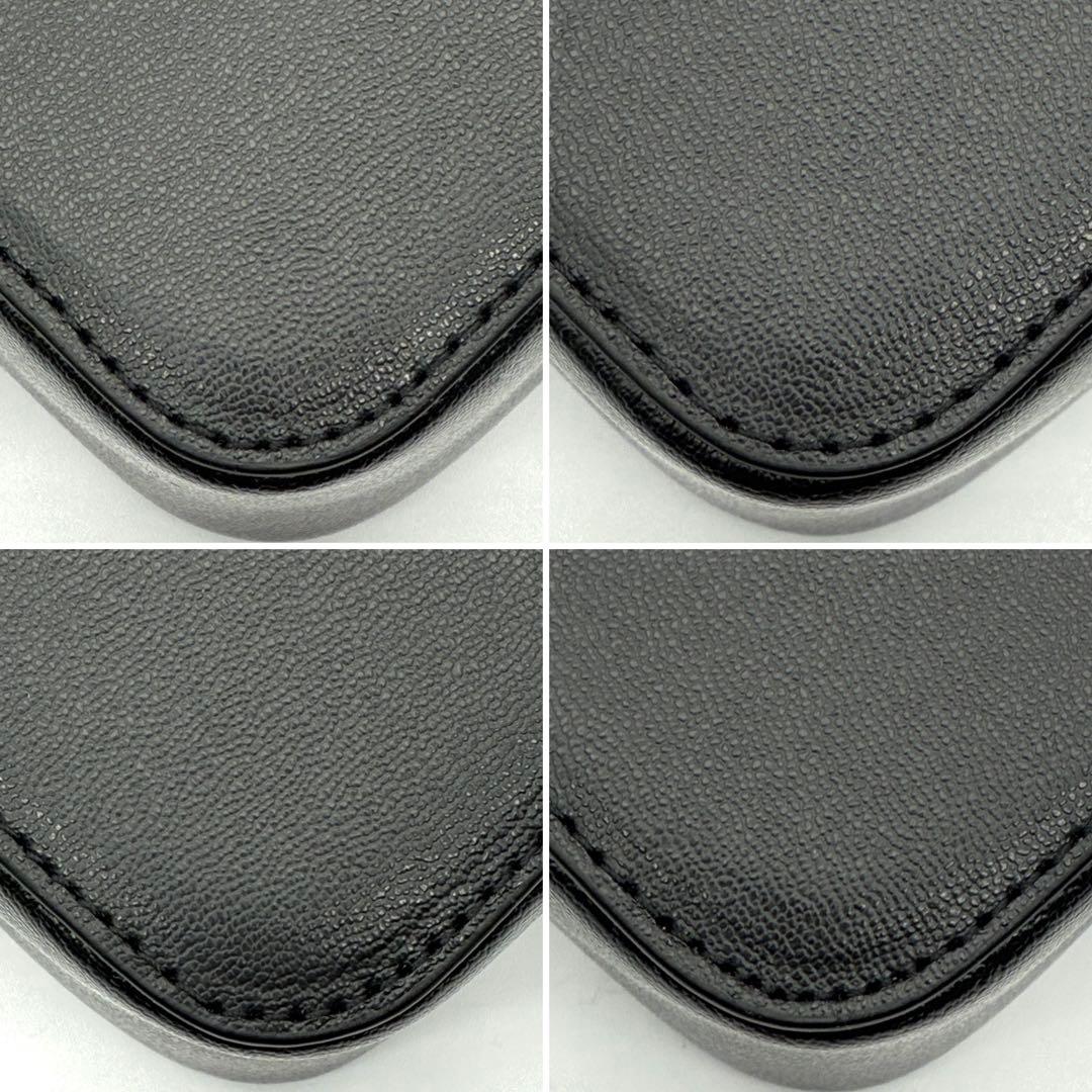 未使用保管品 フルラ ボディバッグ レザー ロゴ 斜め掛け レディース ブラック