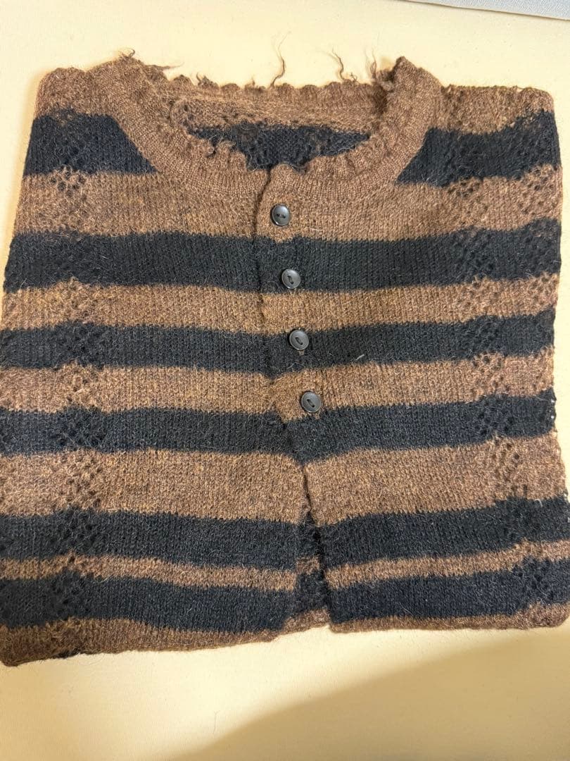 PERVERZE Thick Stripe Knit Cardigan ブラウン