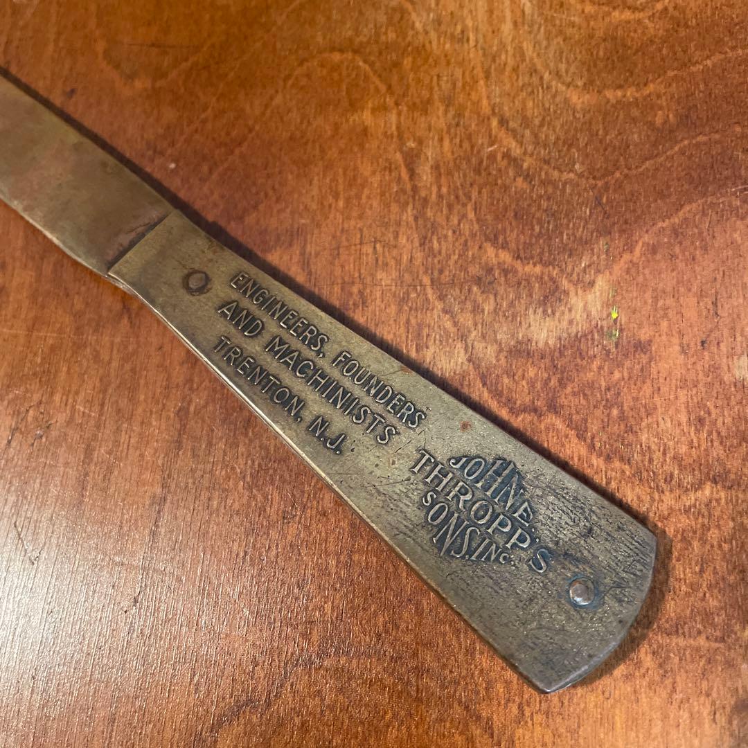 ヴィンテージ　ペーパーナイフ　USA ビンテージ　アンティーク　文鎮　真鍮