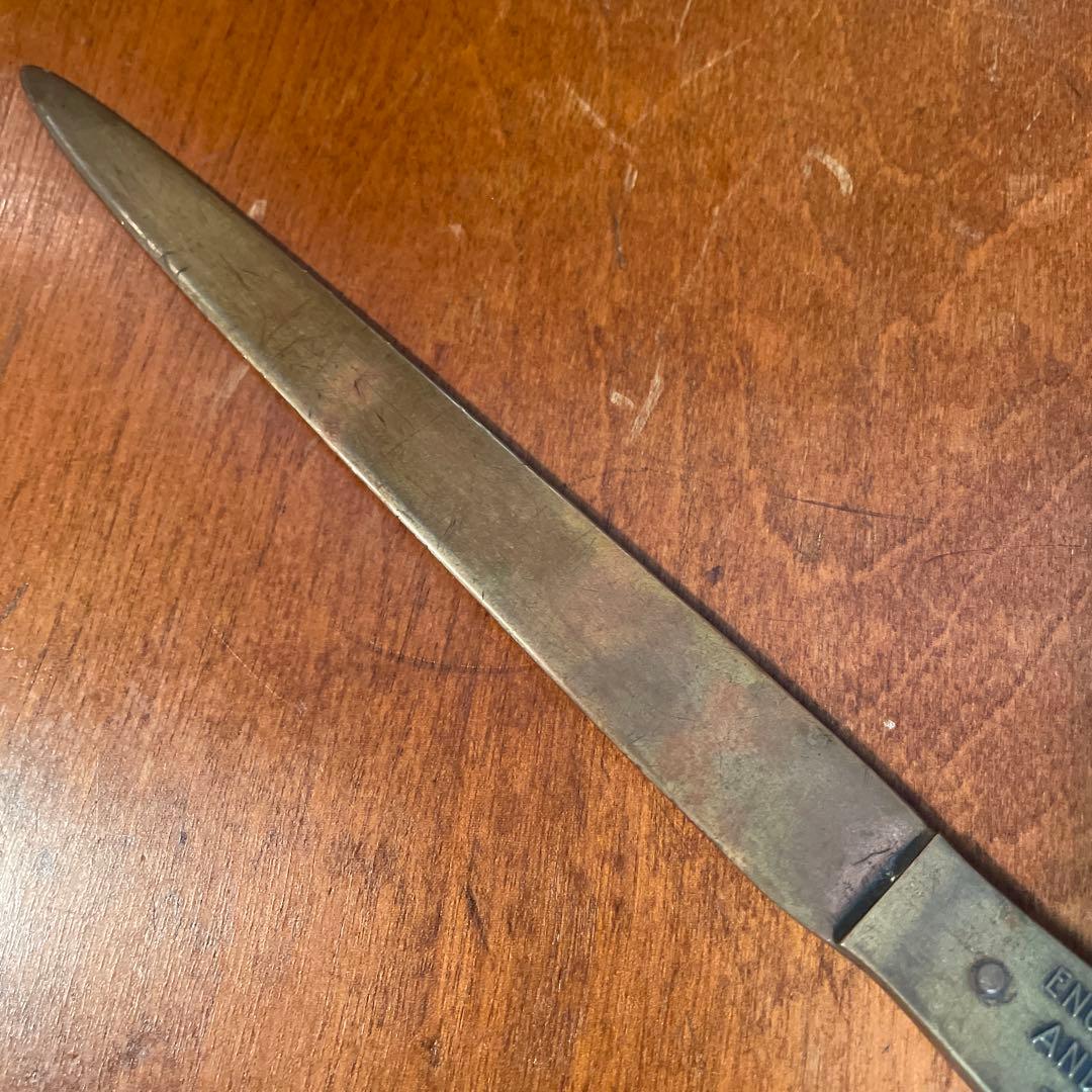 ヴィンテージ　ペーパーナイフ　USA ビンテージ　アンティーク　文鎮　真鍮