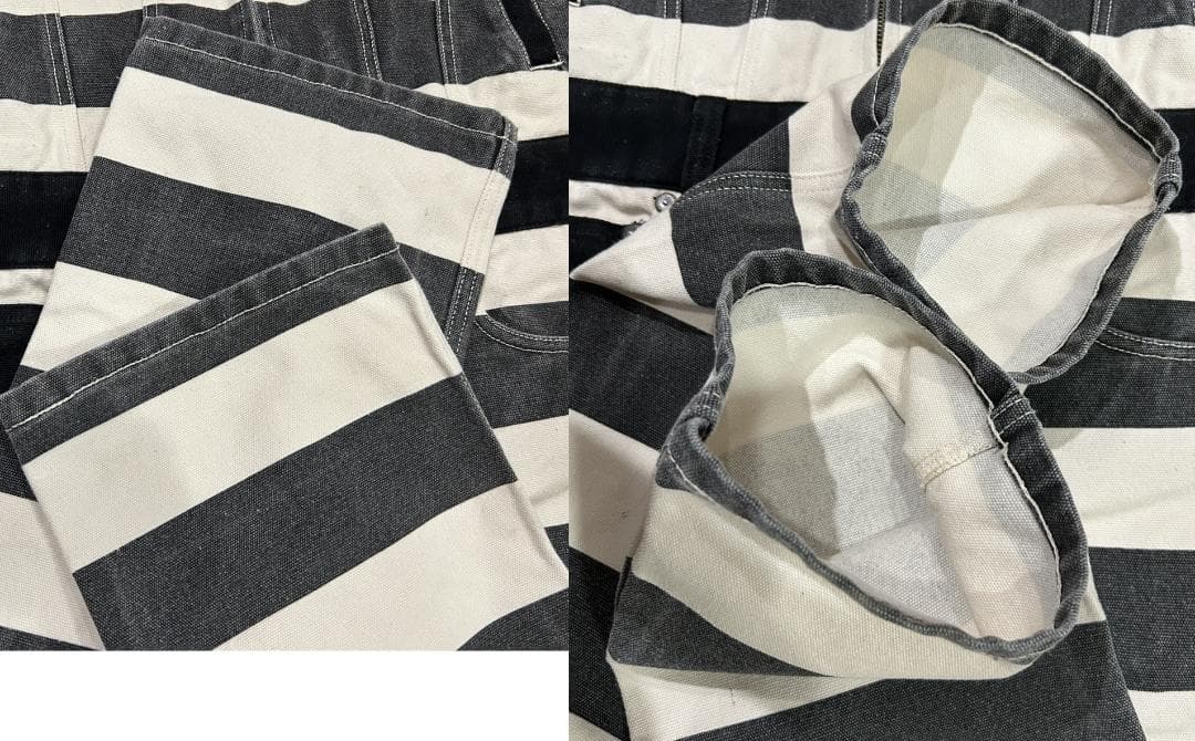 ＊VANSON バック刺繍 囚人 ボーダー つなぎ オールインワン バイカー S