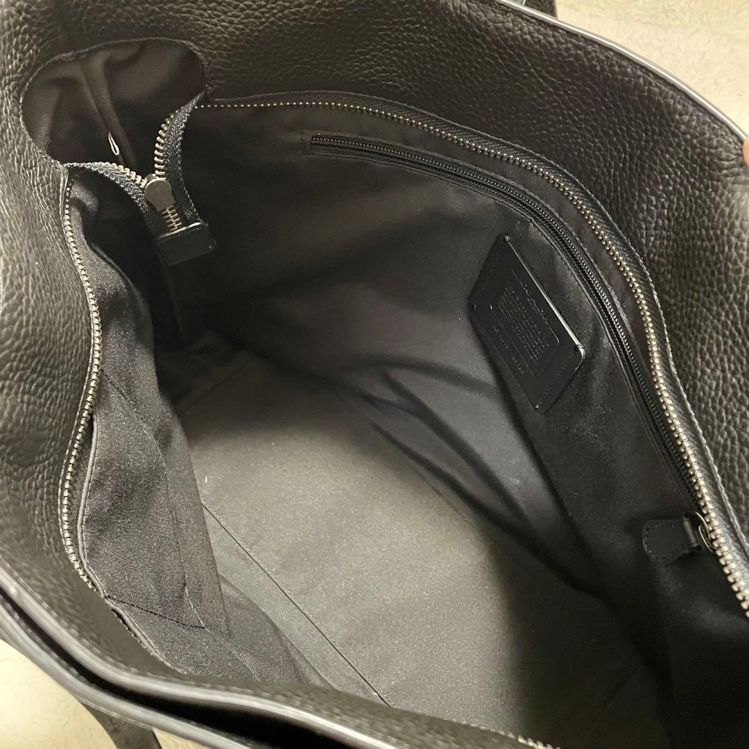 美品 COACH コーチ ハミルトン ペブルドレザー トートバッグ ブラック