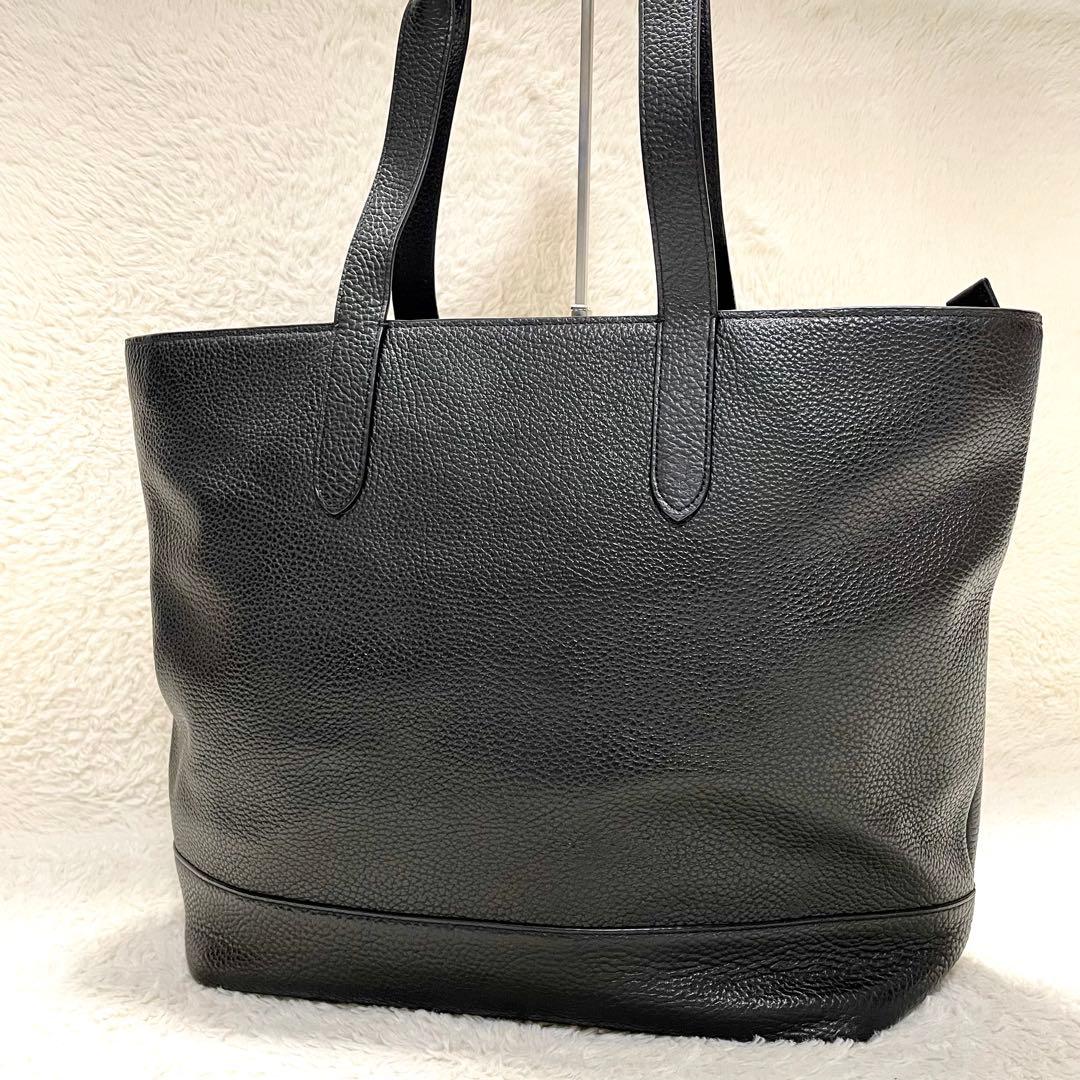 美品 COACH コーチ ハミルトン ペブルドレザー トートバッグ ブラック