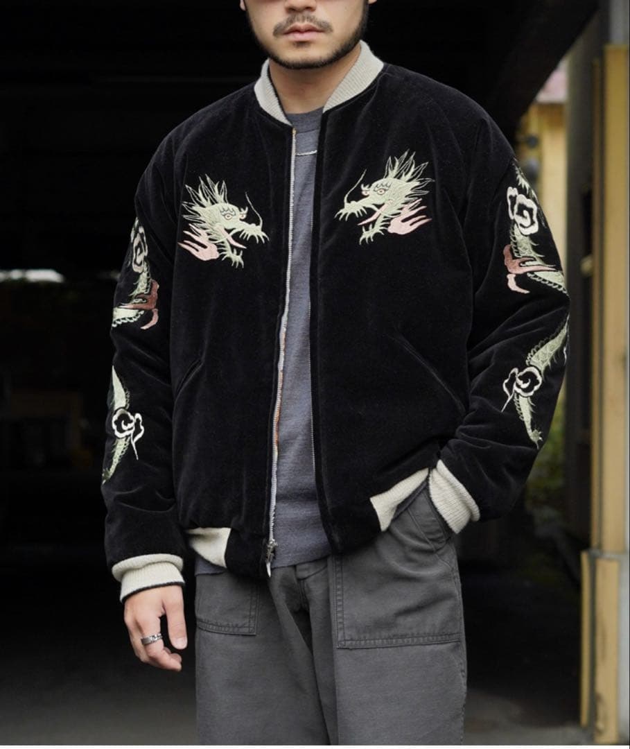 別珍　スカジャン　テーラー　東洋　GOLD 15551 港商　ゴールド　別珍