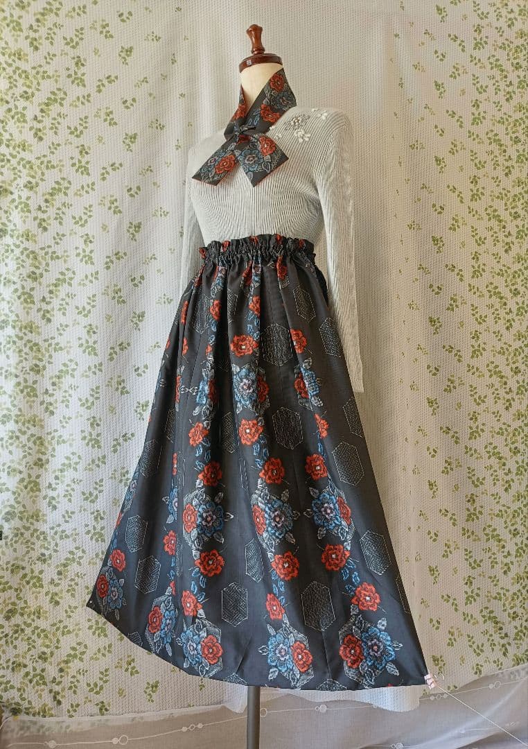 専用です♦村山大島紬３点④♦スカート＆スカーフ＆スマホショルダー♦+トートバック