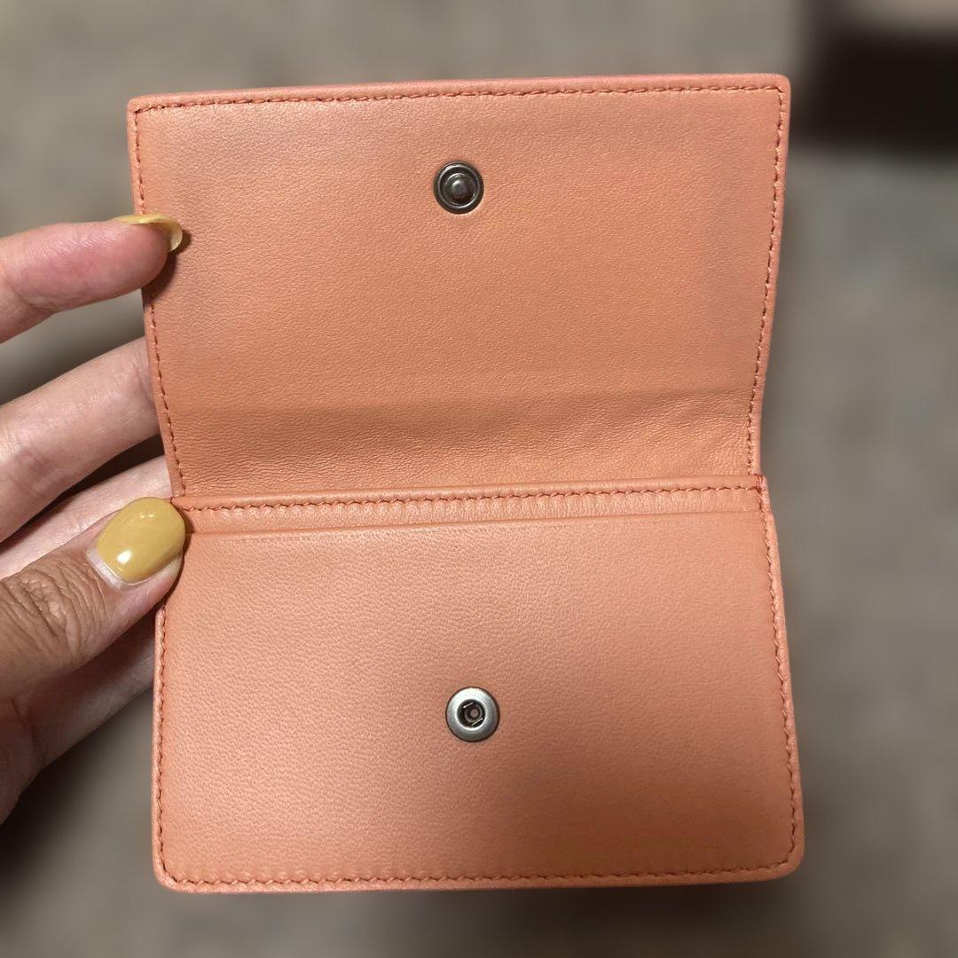 未使用Bottega Veneta オレンジ 二つ折り名刺入れ