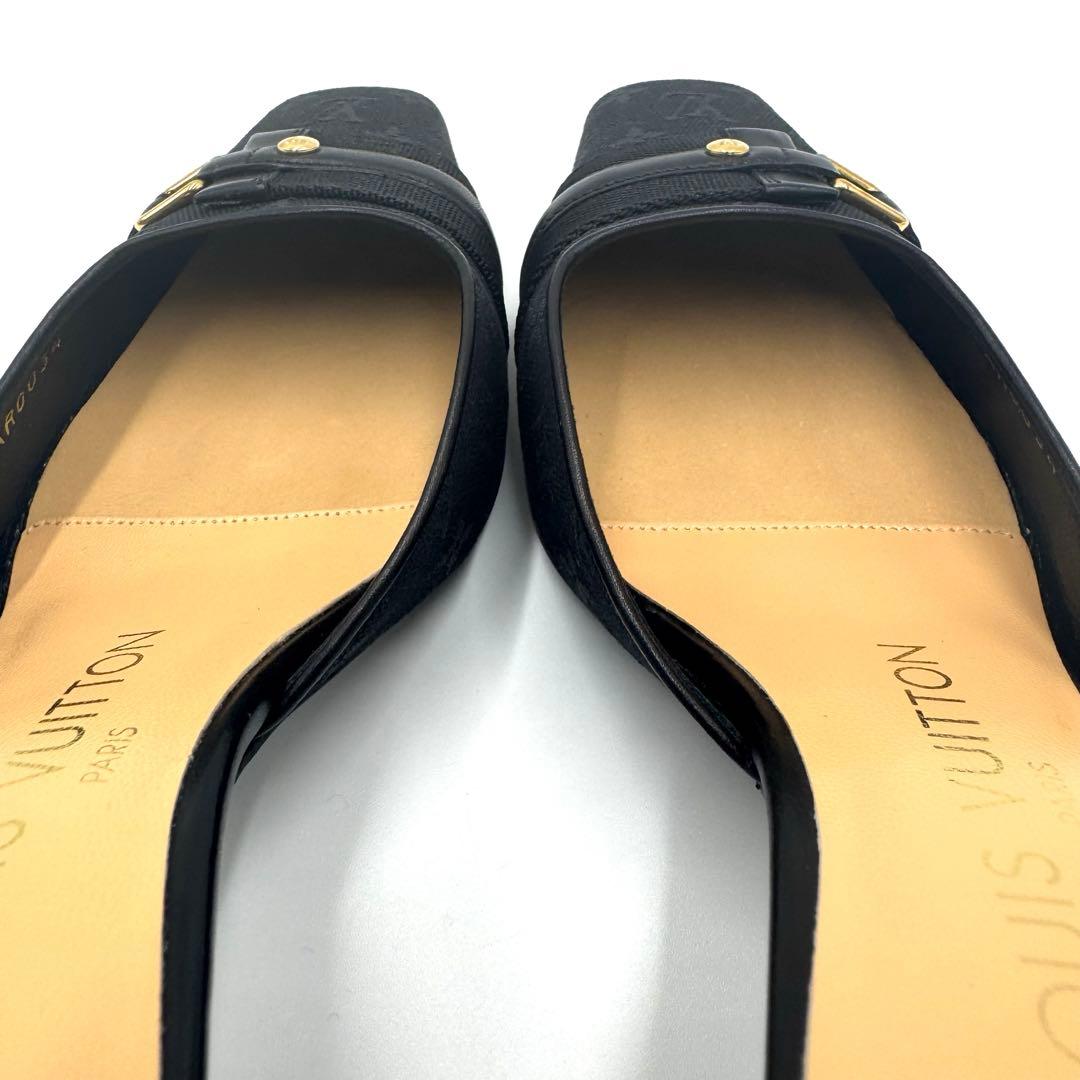 美品 ルイヴィトン モノグラム ミュール サンダル ブラック 36