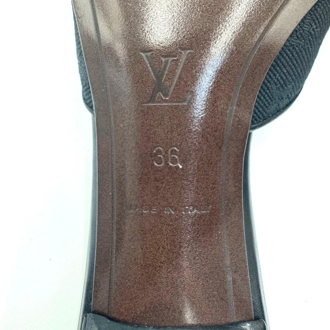 美品 ルイヴィトン モノグラム ミュール サンダル ブラック 36