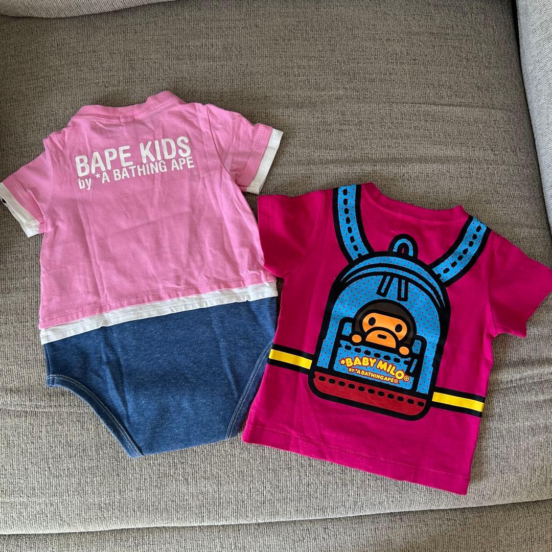 【美品】BAPE KIDSロンパースとTシャツセット 80cm正規品