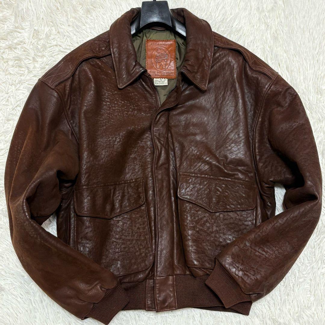 美品✨️Lサイズ ゴールデンベア A2 レザージャケット フライトジャケット