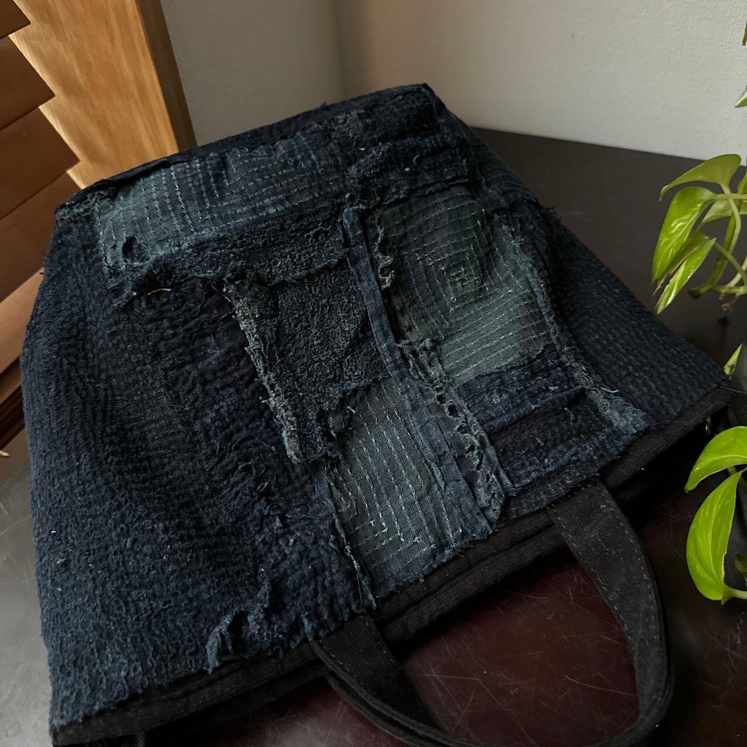 ⚠️J J 総刺し子2wayバッグ/藍染／襤褸