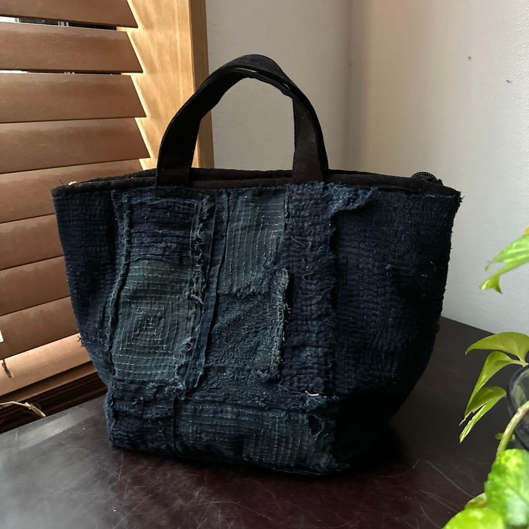 ⚠️J J 総刺し子2wayバッグ/藍染／襤褸