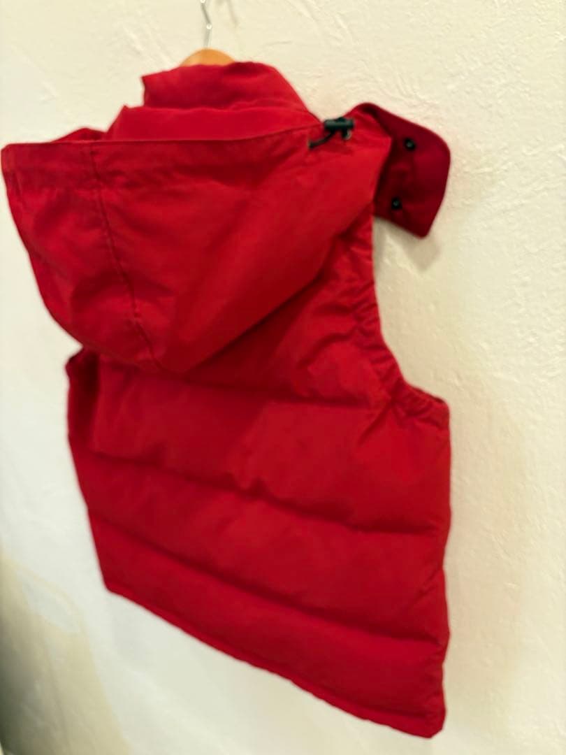 DANTON ダウンベスト レッド サイズ36 フード付き 赤