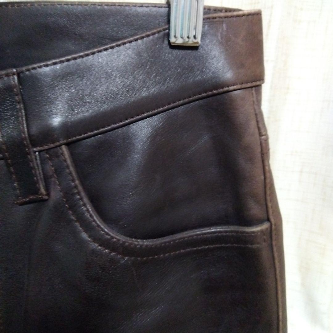 Lee こげ茶　レザー　ライダース　パンツ　新品　未使用