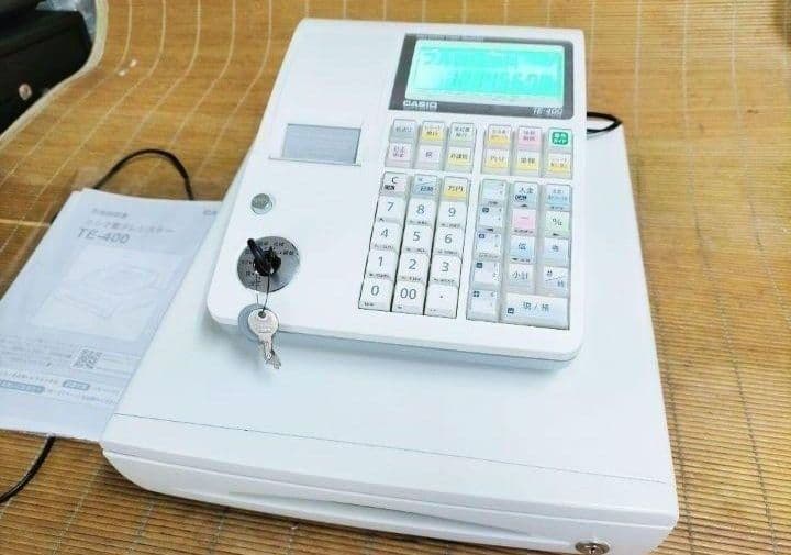 カシオレジスター　TE-400　フル設定無料　美品PC連携売上管理　107777