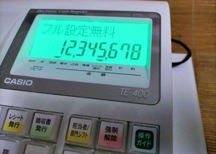 カシオレジスター　TE-400　フル設定無料　美品PC連携売上管理　107777