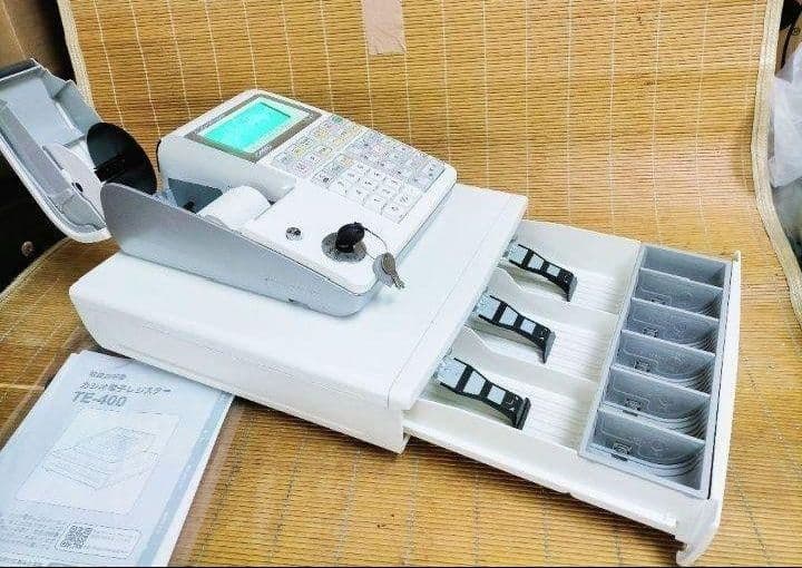 カシオレジスター　TE-400　フル設定無料　美品PC連携売上管理　107777