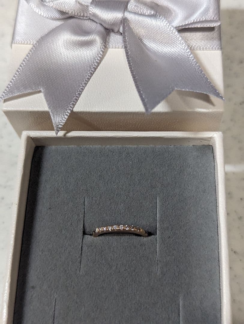 天才　K18ダイヤモンド フープピアス　ピンクゴールド片耳