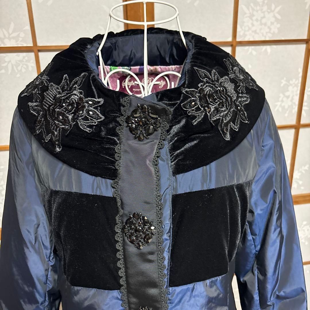 豪華ダウンコ－トsuper beauty 刺繍ビジュ－付きsize42