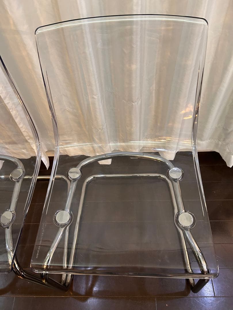 IKEA TOBIASトービアス 透明 クロムメッキ2脚 お値下げしました