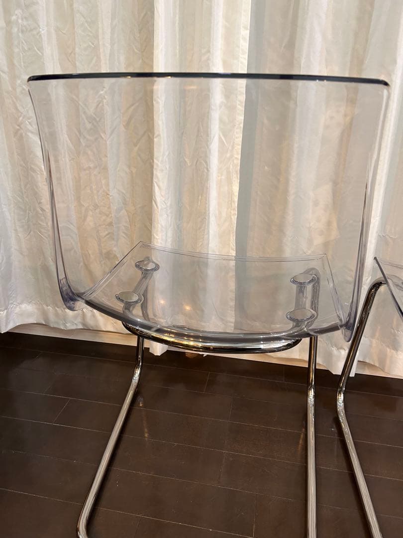 IKEA TOBIASトービアス 透明 クロムメッキ2脚 お値下げしました