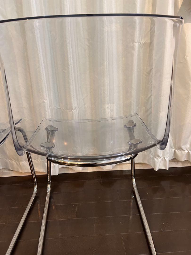 IKEA TOBIASトービアス 透明 クロムメッキ2脚 お値下げしました