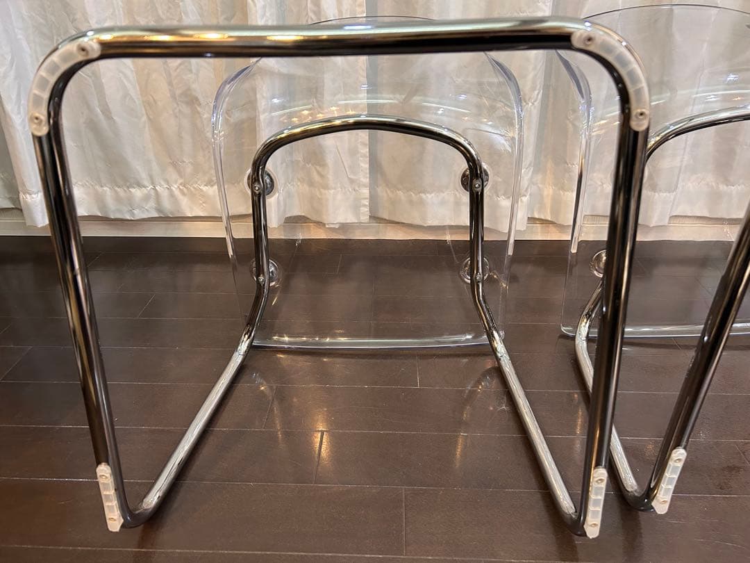 IKEA TOBIASトービアス 透明 クロムメッキ2脚 お値下げしました