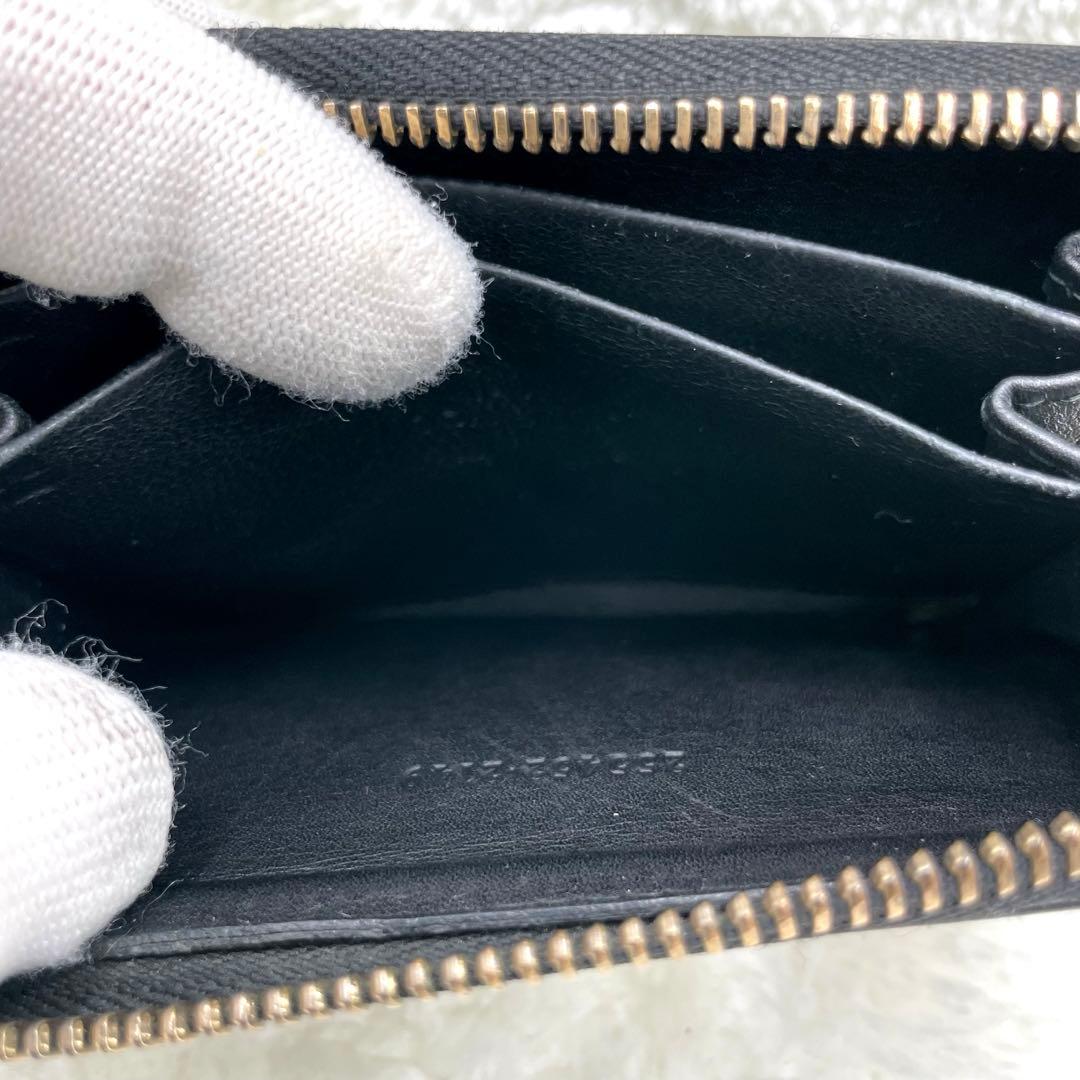 美品　GUCCI ラウンドファスナー　シマ　　ケース　レザー　ブラック