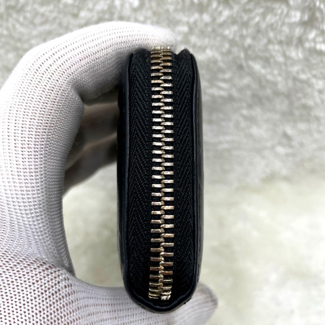 美品　GUCCI ラウンドファスナー　シマ　　ケース　レザー　ブラック