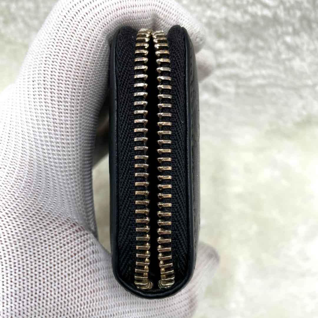 美品　GUCCI ラウンドファスナー　シマ　　ケース　レザー　ブラック