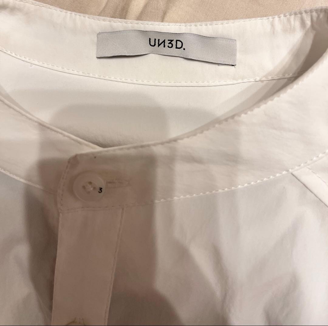 【美品】un3d. PADDING HEM DESIGN SH ホワイト