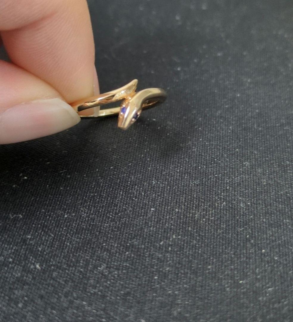 r*読様 K10 ゴールド PYTHON KNOT リング　STAR　Jewel