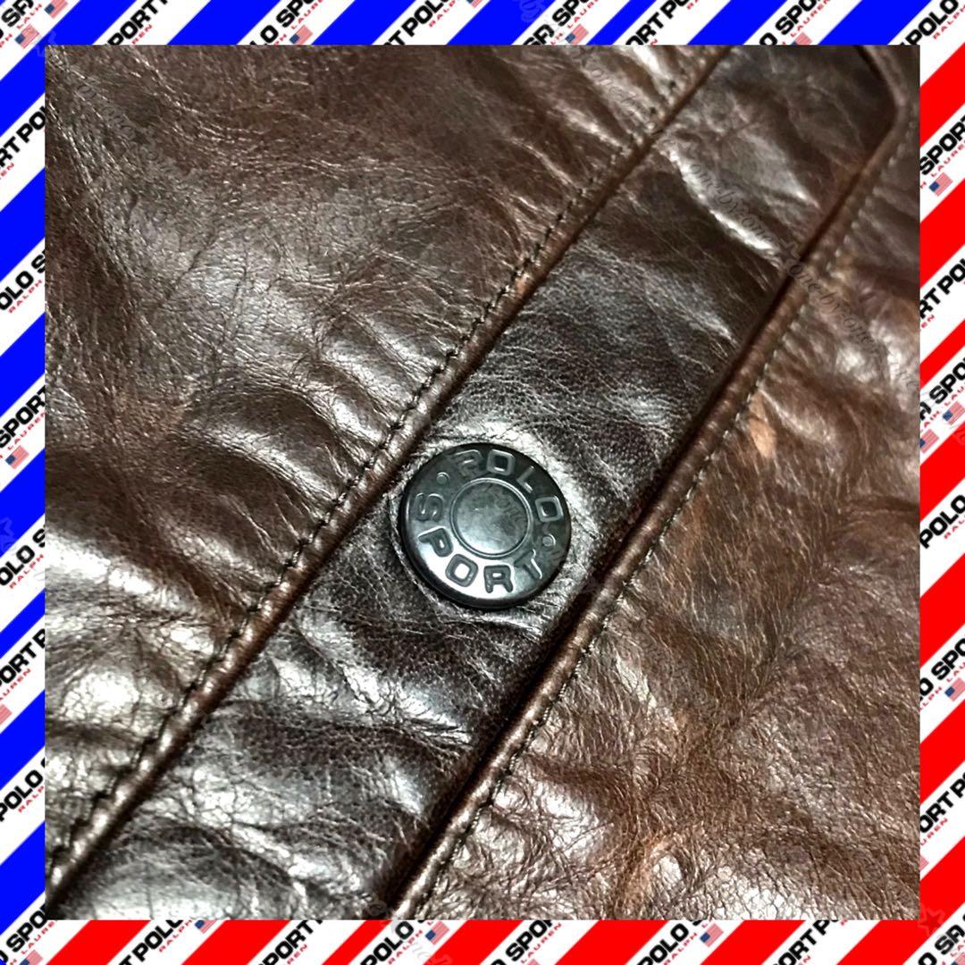 POLO SPORT ポロスポーツ レザー ダウン ジャケット G-1 高級 M