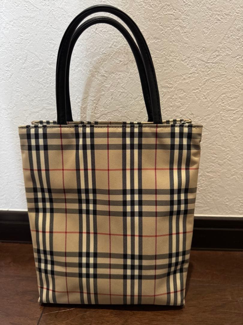 美品 バーバリーロンドン ノバチェック ナイロントートバッグ ベージュ