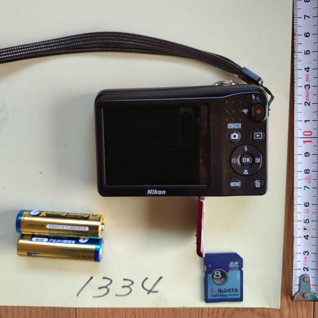 No.1334 Nikon COOLPIX 赤黒 コンパクトデジタルカメラ