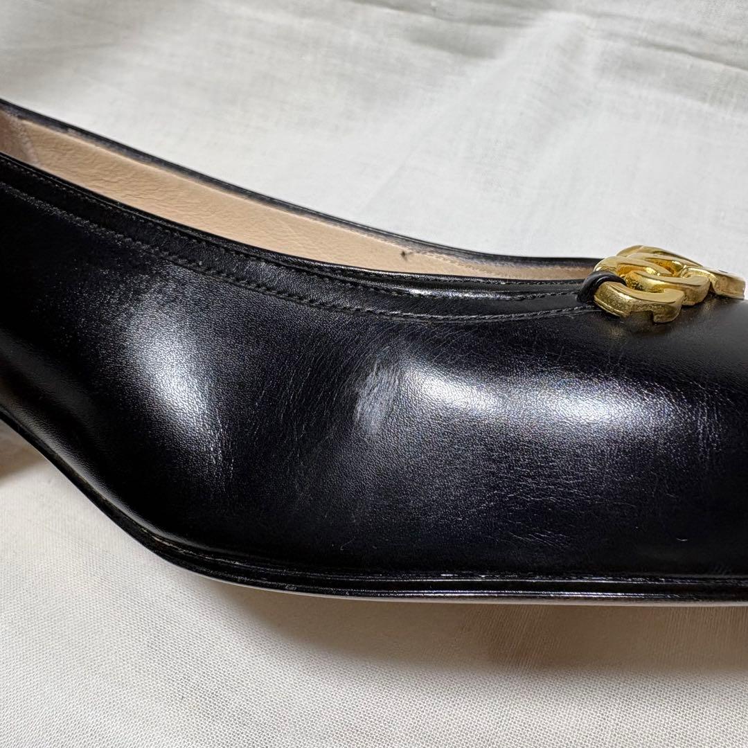 フェラガモ 黒パンプス　約24cm ビンテージ　未使用自宅保管品