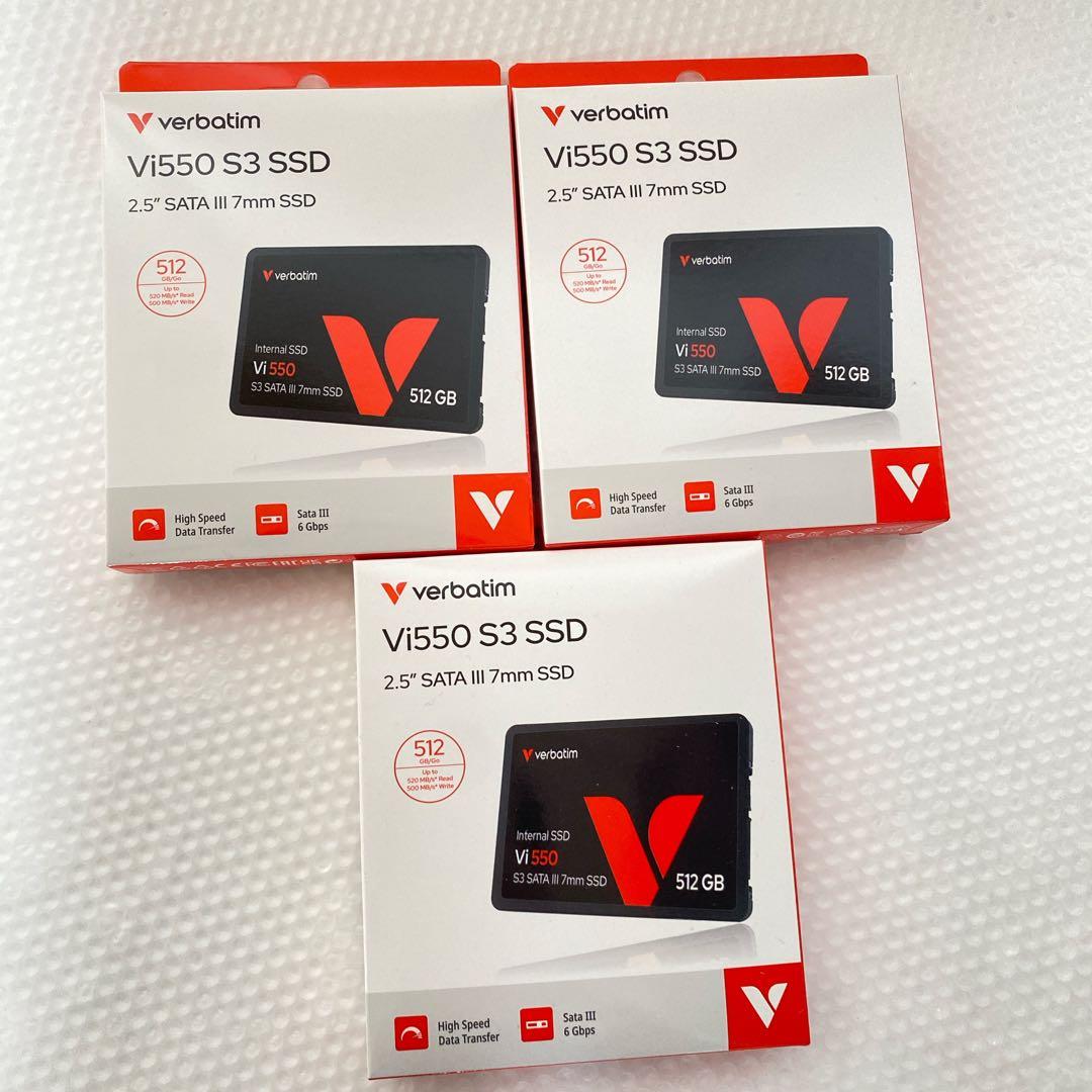 Verbatim Vi550 S3 SSD 512GB 3個セット