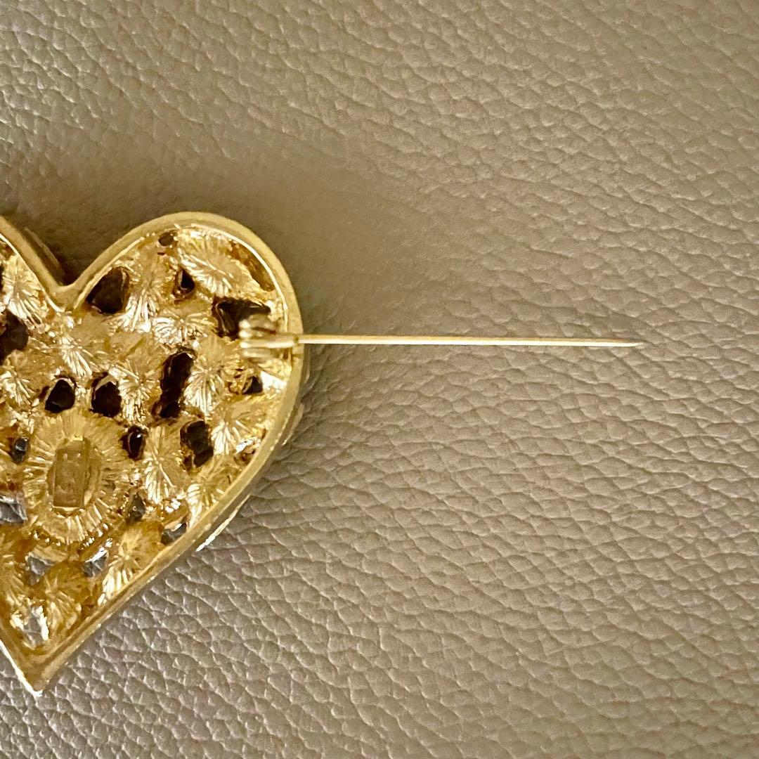 希少 90' ヴィンテージ イヴサンローラン LOVE カラーストーン ブローチ